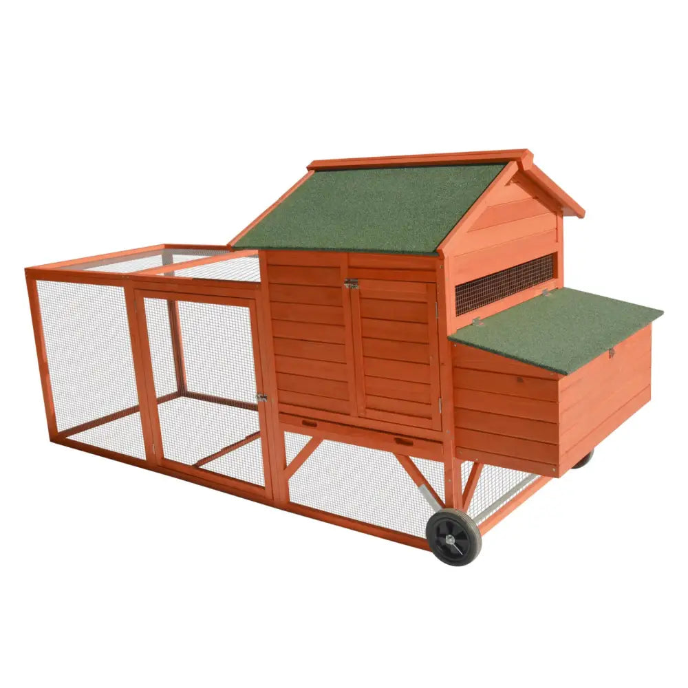 YES4PETS 248 cm XL Chicken Coop Rabbit Hutch Ferret Hen Guinea Pig House With Wheels - Pet Care > Coops & Hutches >