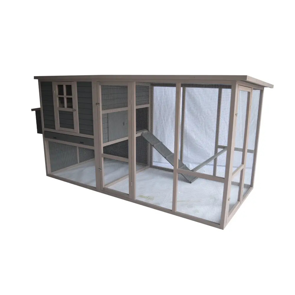 YES4PETS 290 cm XXL Grey Chicken Coop Guinea Pig Rabbit Hutch Ferret Guinea Pig House - Pet Care > Coops & Hutches >