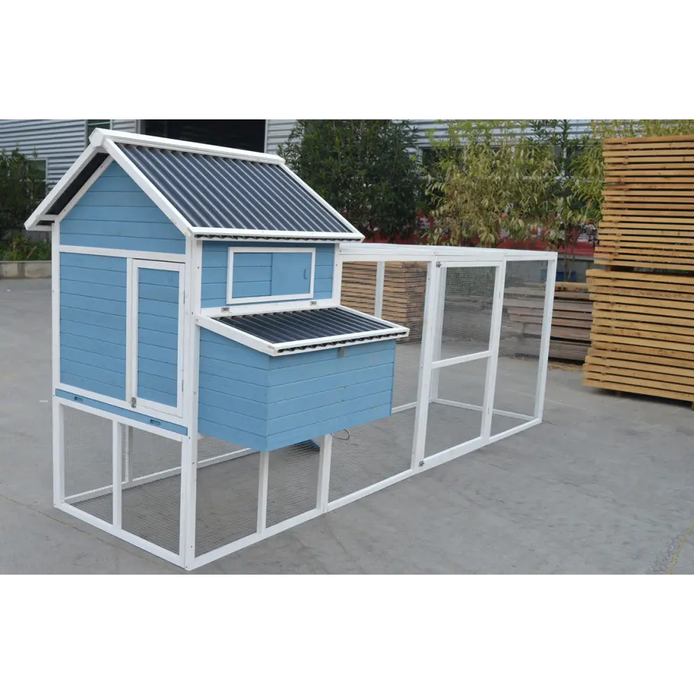 YES4PETS 371 cm Blue XXL Chicken Coop Rabbit Guinea Pig Hutch Ferret Hen Cat Kitten House - Pet Care > Coops & Hutches