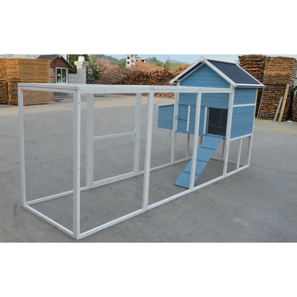 YES4PETS 371 cm Blue XXL Chicken Coop Rabbit Guinea Pig Hutch Ferret Hen Cat Kitten House - Pet Care > Coops & Hutches