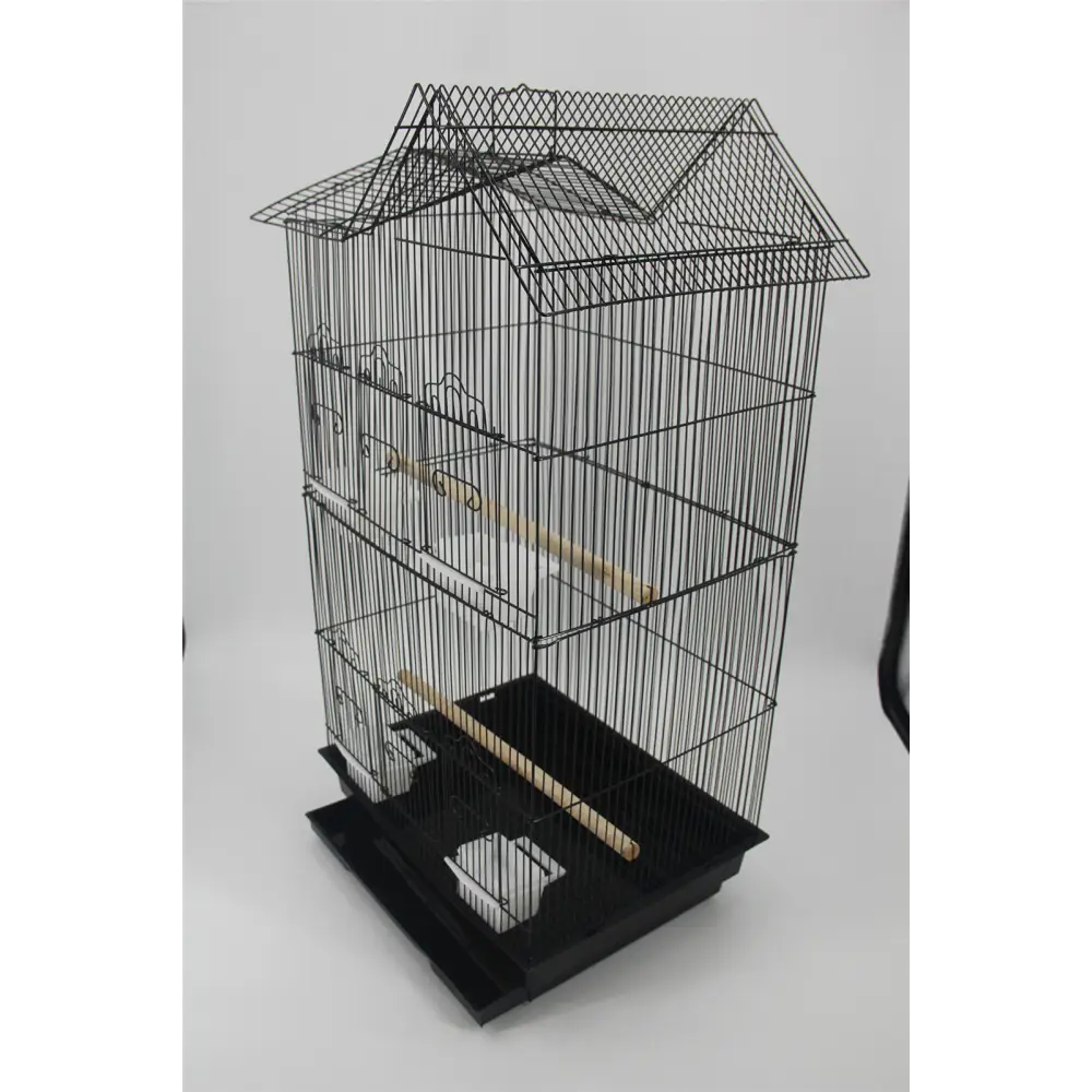 YES4PETS 4 X Medium Size Bird Cage Parrot Budgie Aviary with Perch - Black - Pet Care > Bird > Bird Cages & Stands