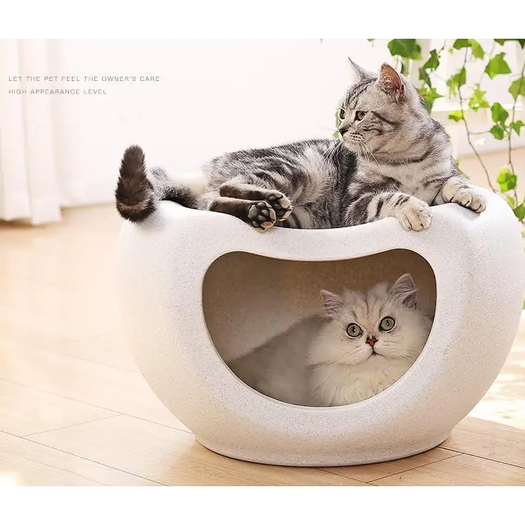 YES4PETS Cat Kitten Bed Cave Small Dog House Plastic Pet Pod Bedding Igloo White - Pet Care > Cat Supplies > Cat