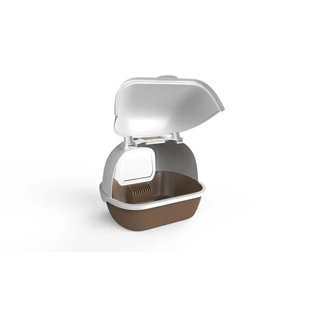 YES4PETS Cat Toilet Litter Box Portable Hooded Tray House with Handle and Scoop Brown - Pet Care > Cat Supplies > Cat