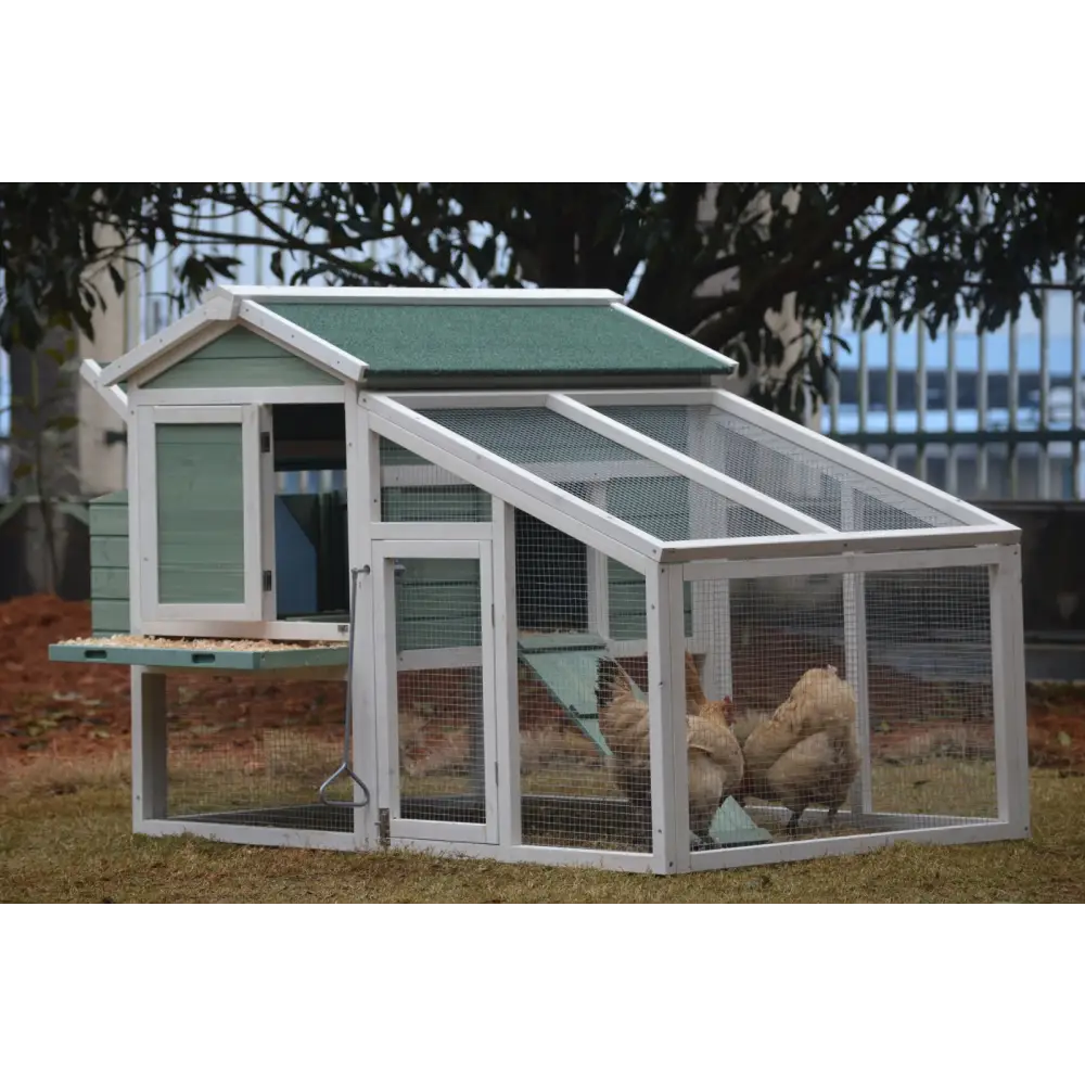 YES4PETS Green Large Chicken Coop Rabbit Hutch Ferret Guinea Pig Cage Hen Chook Cat Kitten House - Pet Care > Coops &
