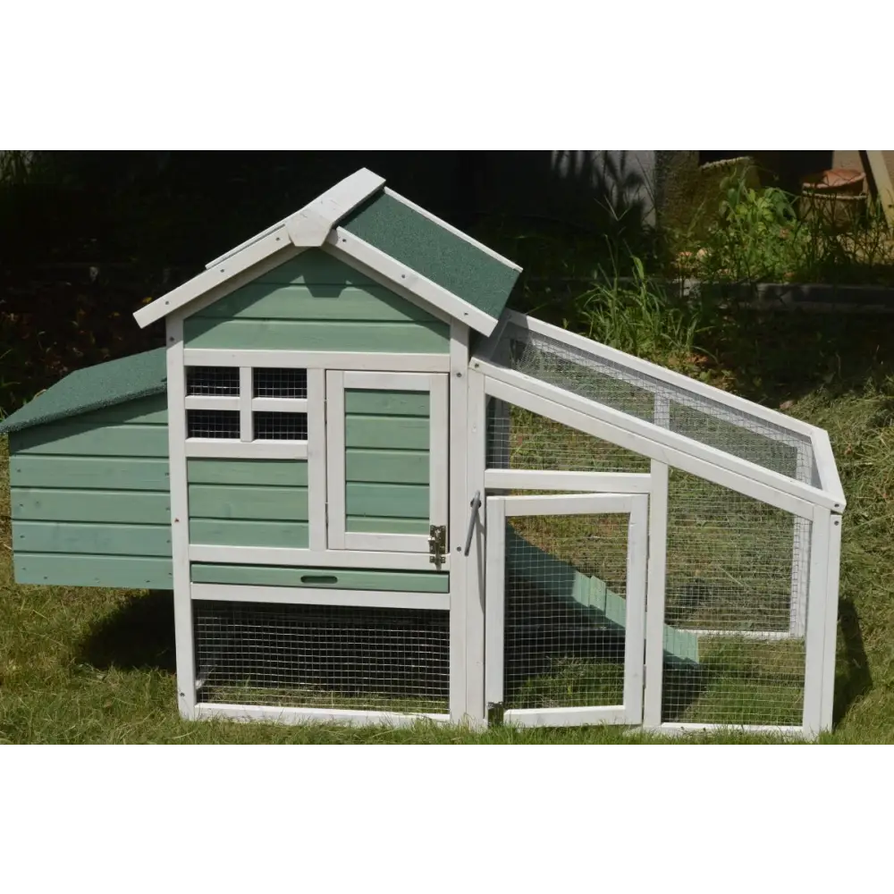 YES4PETS Green Small Chicken coop with nesting box for 2 Chickens / Rabbit Hutch - Pet Care > Coops & Hutches > Small