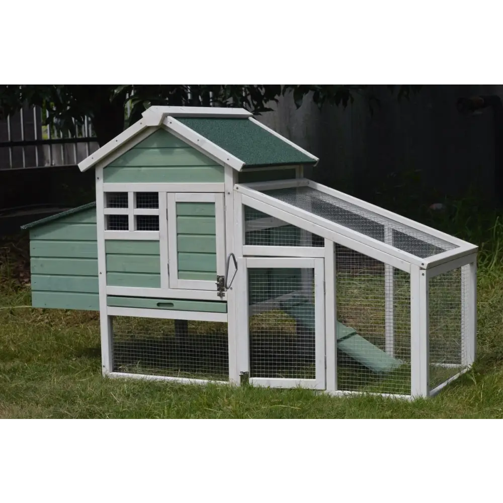 YES4PETS Green Small Chicken coop with nesting box for 2 Chickens / Rabbit Hutch - Pet Care > Coops & Hutches > Small