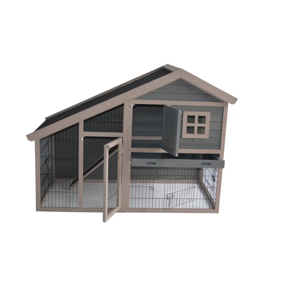 YES4PETS Grey Chicken Coop Rabbit Hutch Ferret Cage Hen Chook House - Pet Care > Coops & Hutches > Small Animal
