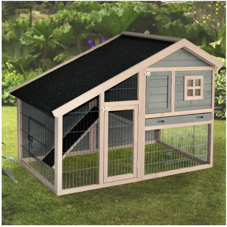 YES4PETS Grey Chicken Coop Rabbit Hutch Ferret Cage Hen Chook House - Pet Care > Coops & Hutches > Small Animal