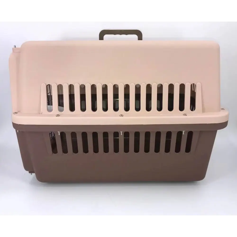 YES4PETS Large Airline Dog Cat Crate Pet Carrier Cage With Tray And Bowl Brown - Pet Care > Dog Supplies > Dog Carriers