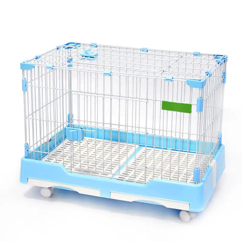 YES4PETS Large Blue Pet Dog Cage Cat Rabbit Crate Kennel With Potty Pad And Wheel - Pet Care > Dog Supplies > Dog