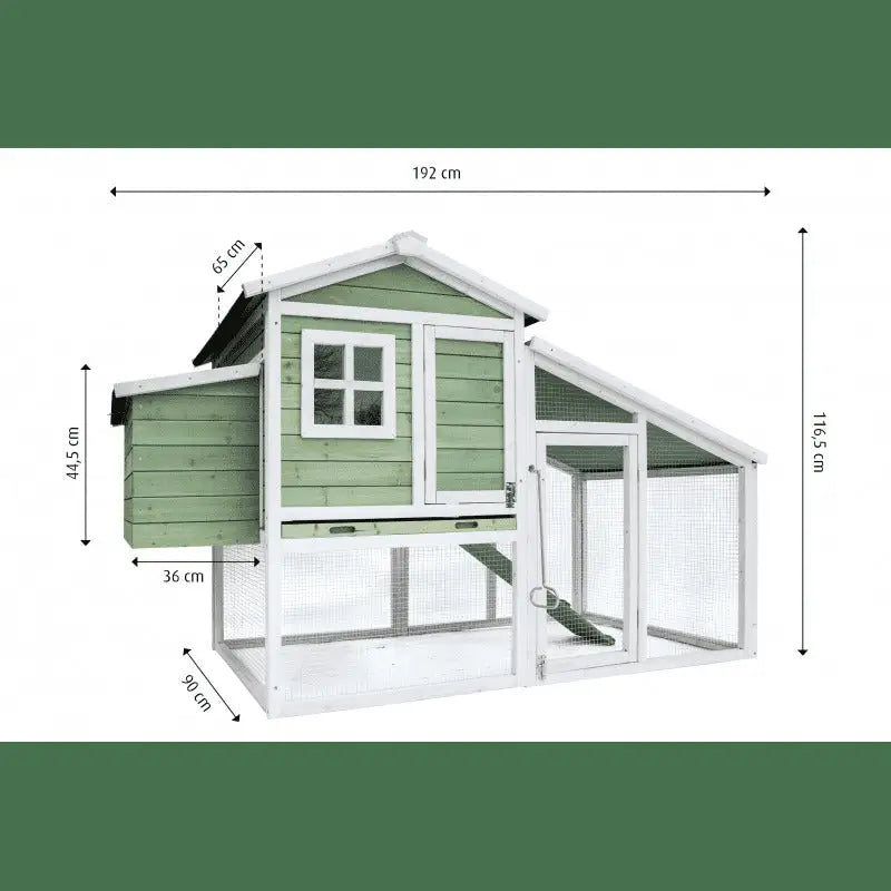 YES4PETS Large Chicken Coop Rabbit Hutch Ferret Cage Hen Chook Cat Kitten House 190x90X116 cm Green - Pet Care > Coops