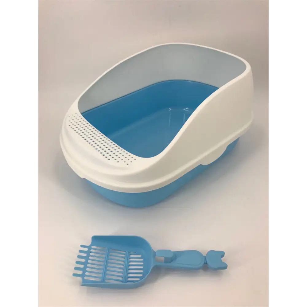 YES4PETS Large Deep Cat Toilet Litter Box Tray High Wall with Scoop Blue - Pet Care > Cat Supplies > Cat Litter