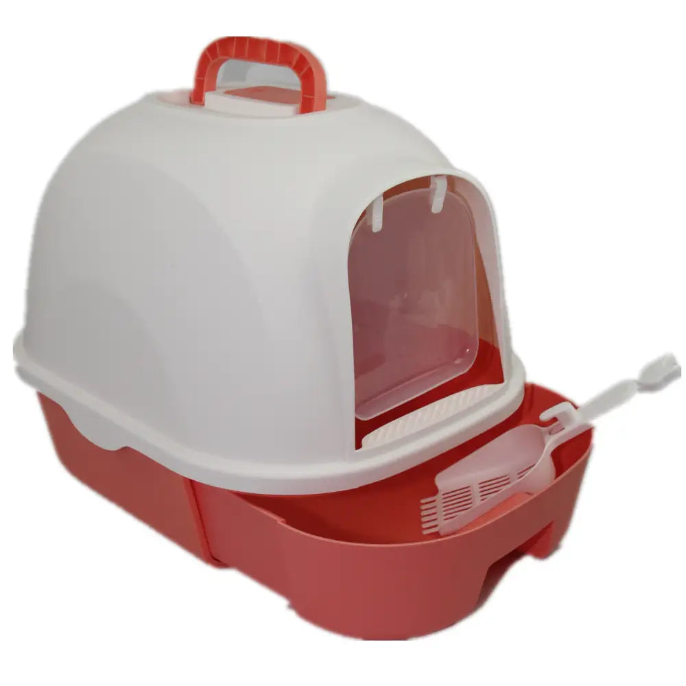 YES4PETS Large Hooded Cat Toilet Litter Box Tray House With Drawer and Scoop Red - Pet Care > Cat Supplies > Cat Litter
