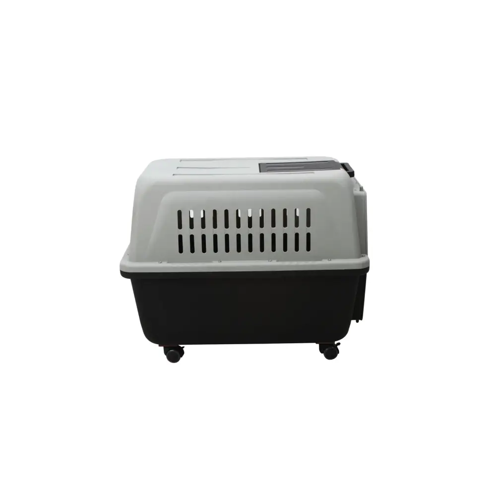 YES4PETS Large Plastic Kennels Pet Carrier Dog Cat Cage Crate With Handle and Wheel Black - Pet Care > Dog Supplies >