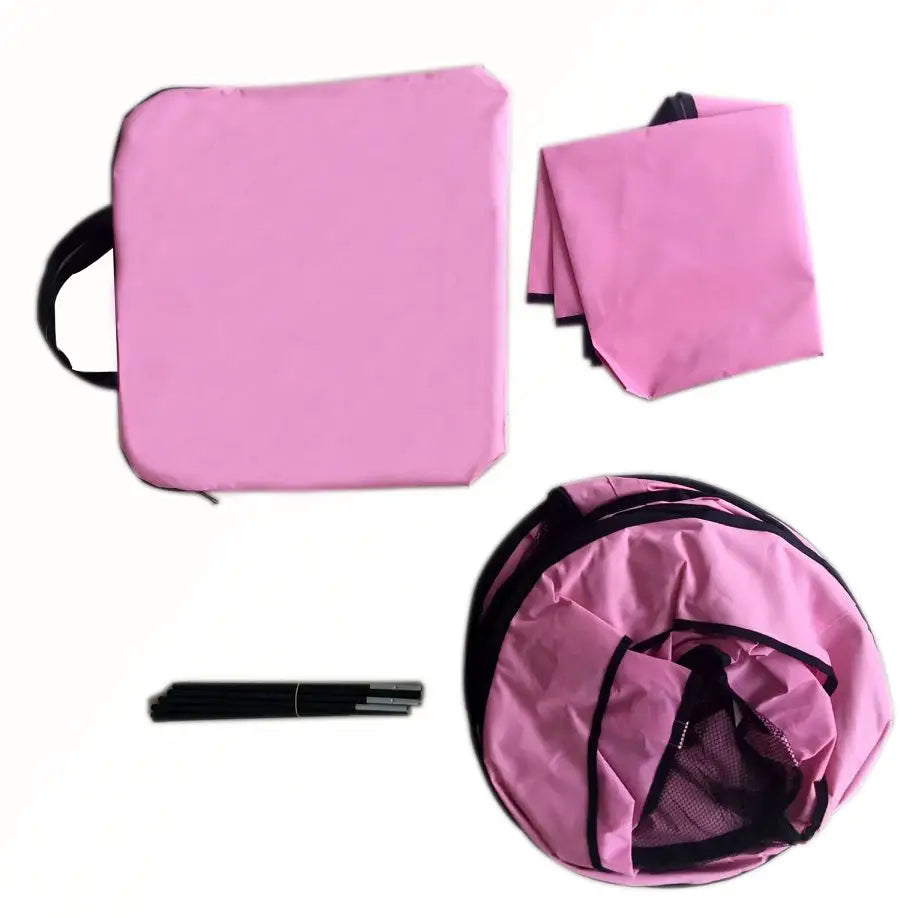 YES4PETS Large Round Portable Soft Playpen Dog Cat Rabbit Puppy Playpen-Pink - Pet Care > Dog Supplies > Dog Playpens &