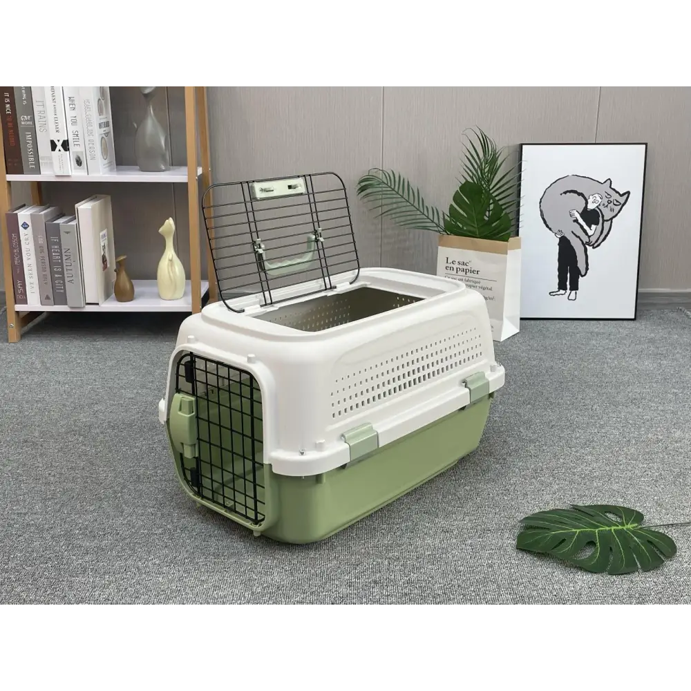 YES4PETS Medium Dog Cat Rabbit Crate Pet Kitten Carrier Parrot Cage Green - Pet Care > Dog Supplies > Dog Carriers &