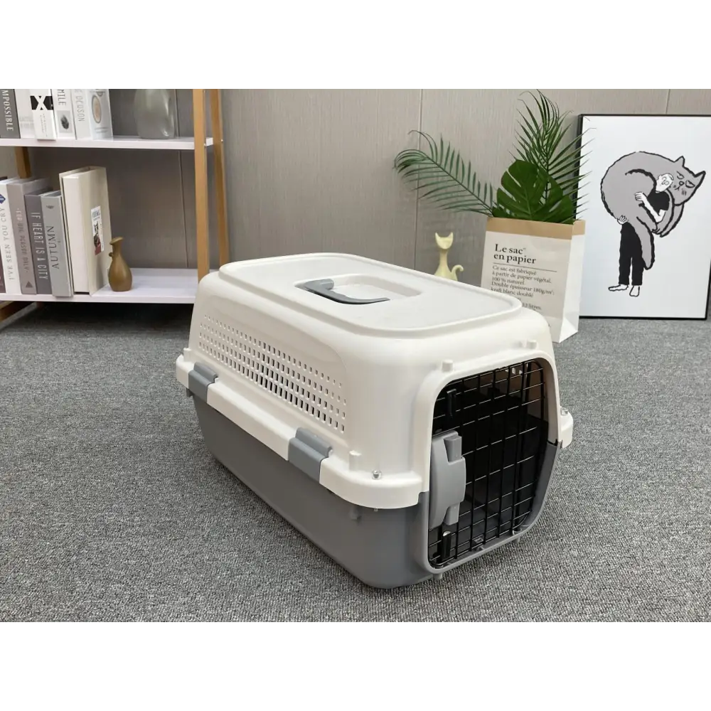 YES4PETS Medium Dog Cat Rabbit Crate Pet Kitten Carrier Parrot Cage Grey - Pet Care > Dog Supplies > Dog Carriers &