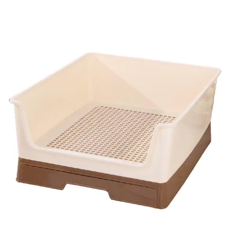 YES4PETS Medium Dog Potty Training Tray Pet Puppy Toilet Trays Loo Pad Mat With Wall Brown - Pet Care > Dog Supplies >