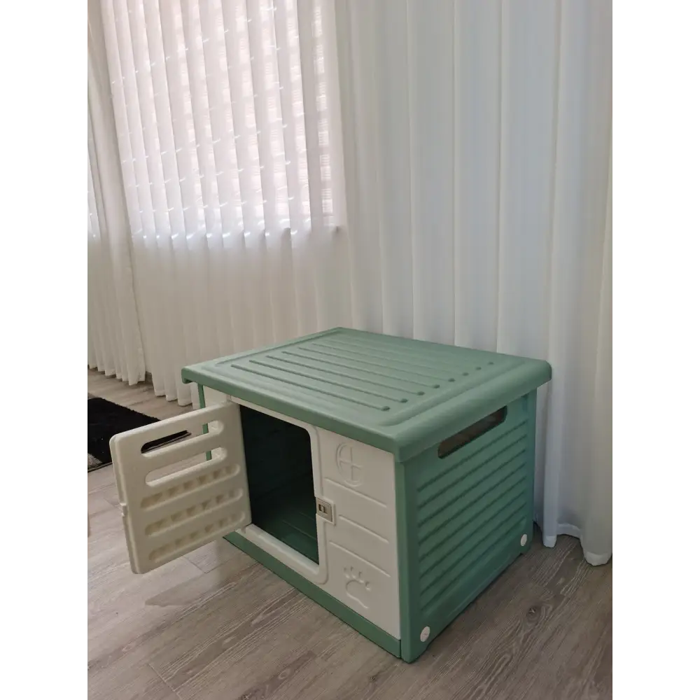 YES4PETS Medium Plastic Pet Dog Puppy Cat House Kennel Green - Pet Care > Cat Supplies > Cat Litter