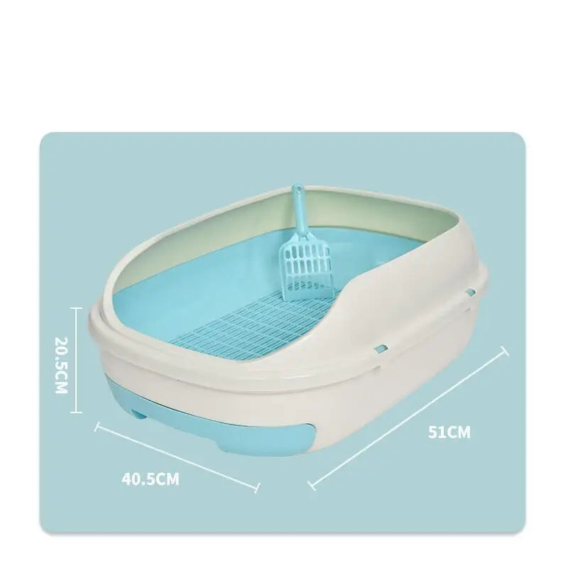 YES4PETS Medium Portable Cat Toilet Litter Box Tray with Scoop and Grid Tray-Blue Green - Pet Care > Cat Supplies > Cat