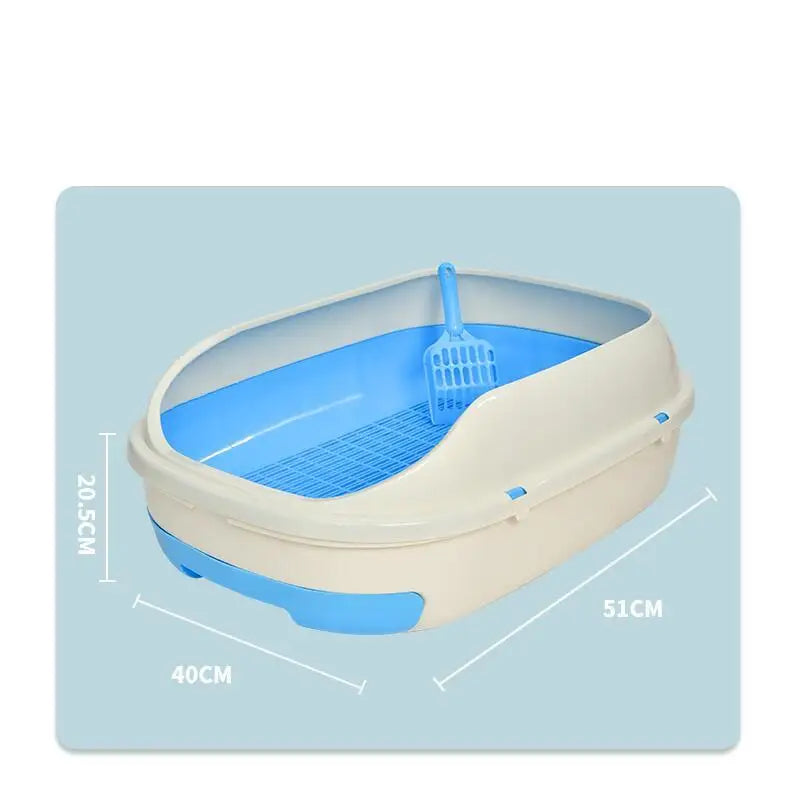 YES4PETS Medium Portable Cat Toilet Litter Box Tray with Scoop and Grid Tray-Blue - Pet Care > Cat Supplies > Cat Litter