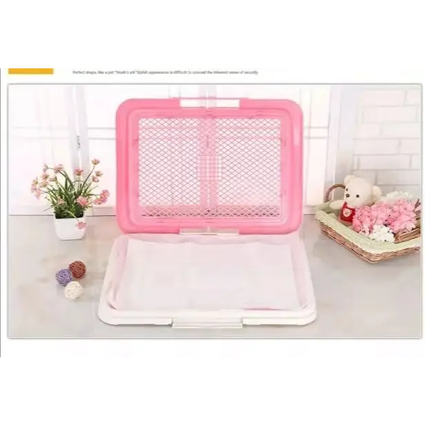 YES4PETS Medium Portable Dog Potty Training Tray Pet Puppy Toilet Trays Loo Pad Mat Pink - Pet Care > Dog Supplies >