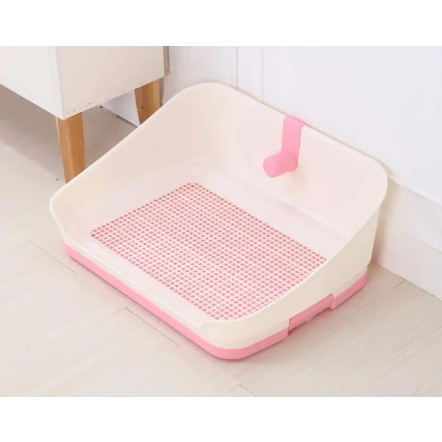 YES4PETS Medium Portable Dog Potty Training Tray Pet Puppy Toilet Trays Loo Pad Mat With Wall Pink - Pet Care > Dog