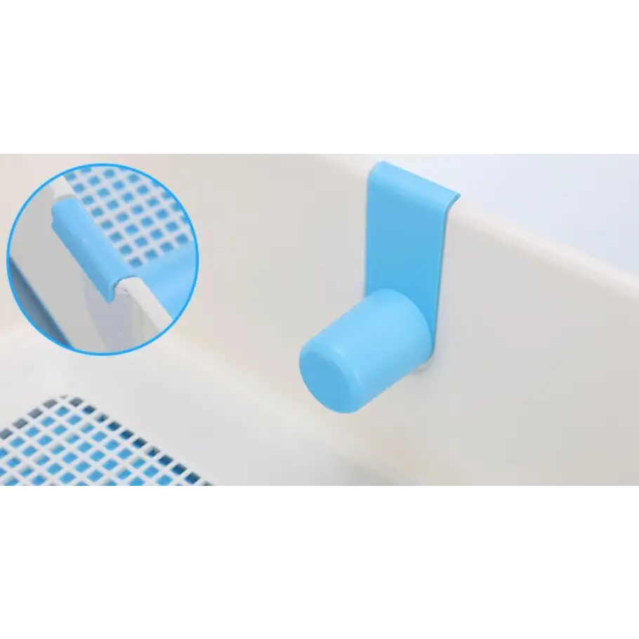 YES4PETS Medium Portable Dog Potty Training Tray Pet Puppy Toilet Trays Loo Pad Mat With Wall Blue - Pet Care > Dog