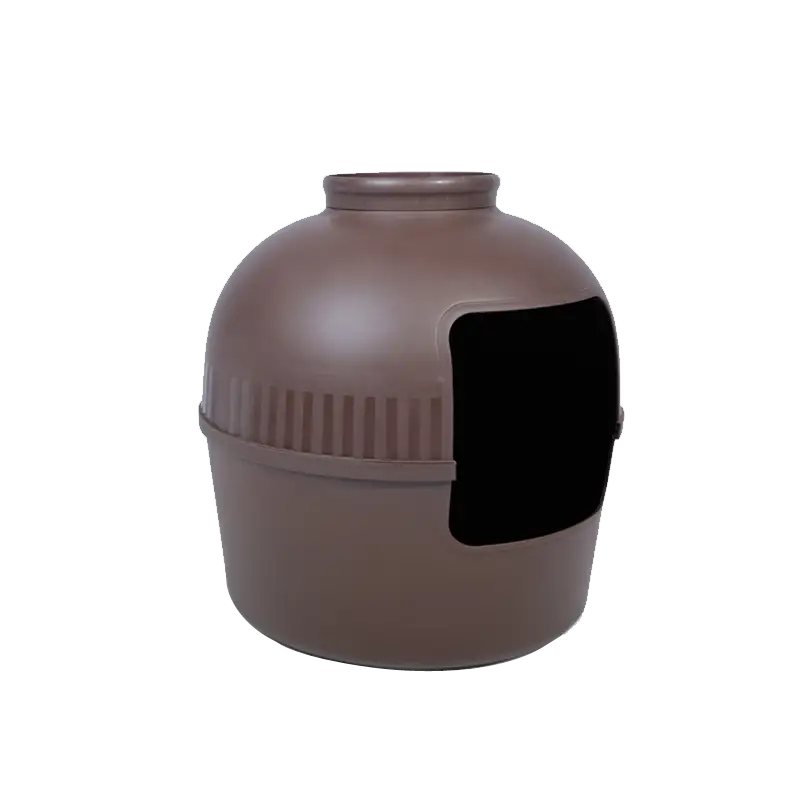 YES4PETS Multifunctional Cat Litter Box Pet Cat House Semi-Enclosed Brown - Pet Care > Cat Supplies > Cat Litter