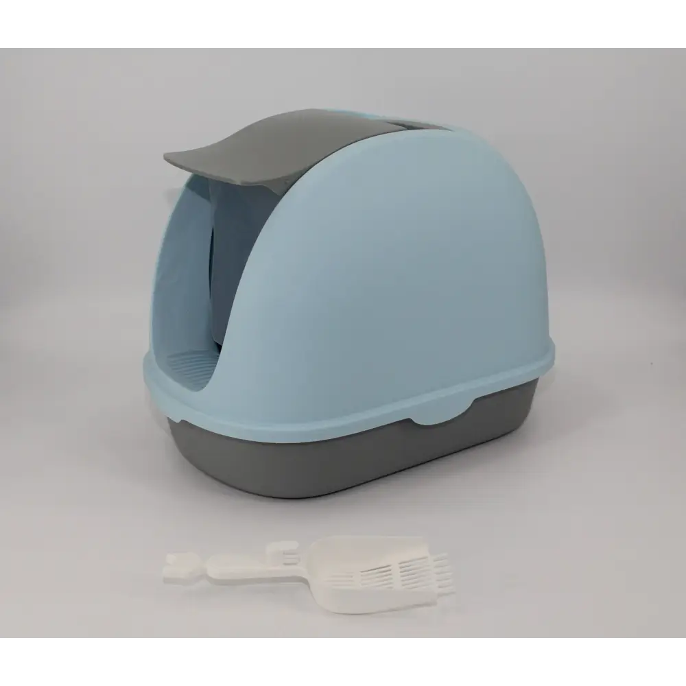 YES4PETS Portable Hooded Cat Toilet Litter Box Tray House with Handle and Scoop Blue - Pet Care > Cat Supplies > Cat
