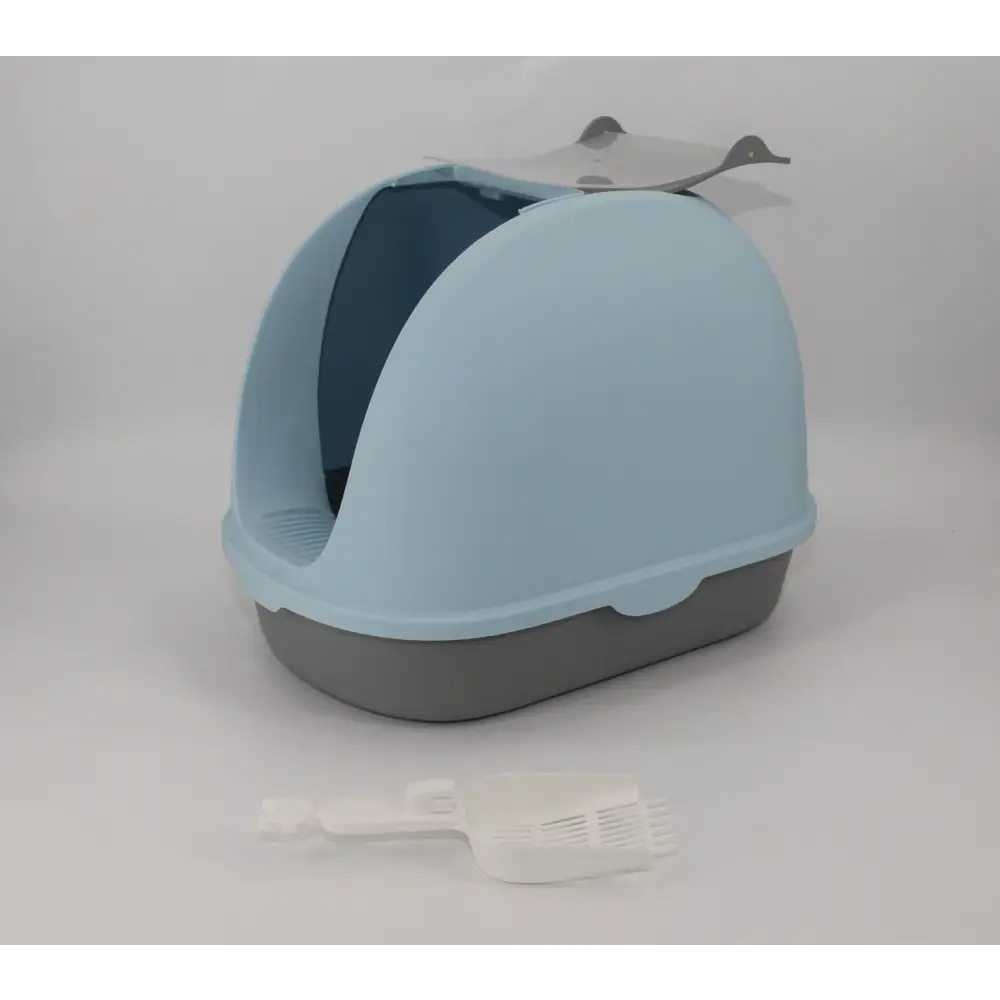 YES4PETS Portable Hooded Cat Toilet Litter Box Tray House with Handle and Scoop Blue - Pet Care > Cat Supplies > Cat