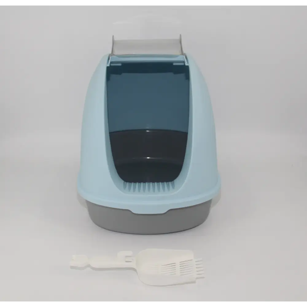 YES4PETS Portable Hooded Cat Toilet Litter Box Tray House with Handle and Scoop Blue - Pet Care > Cat Supplies > Cat