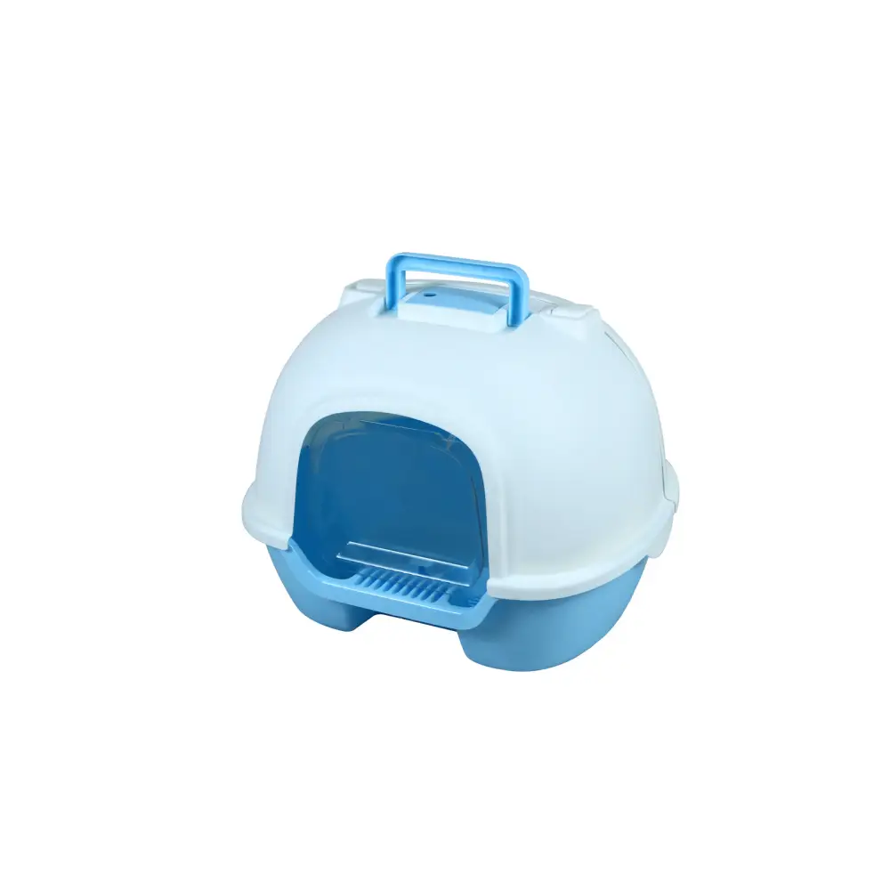 YES4PETS Portable Hooded Cat Toilet Litter Box Tray House with Handle and Scoop Blue - Pet Care > Cat Supplies > Cat