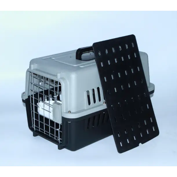 YES4PETS Small Dog Cat Crate Pet Airline Carrier Cage With Bowl and Tray-Black - Pet Care > Dog Supplies > Dog Carriers