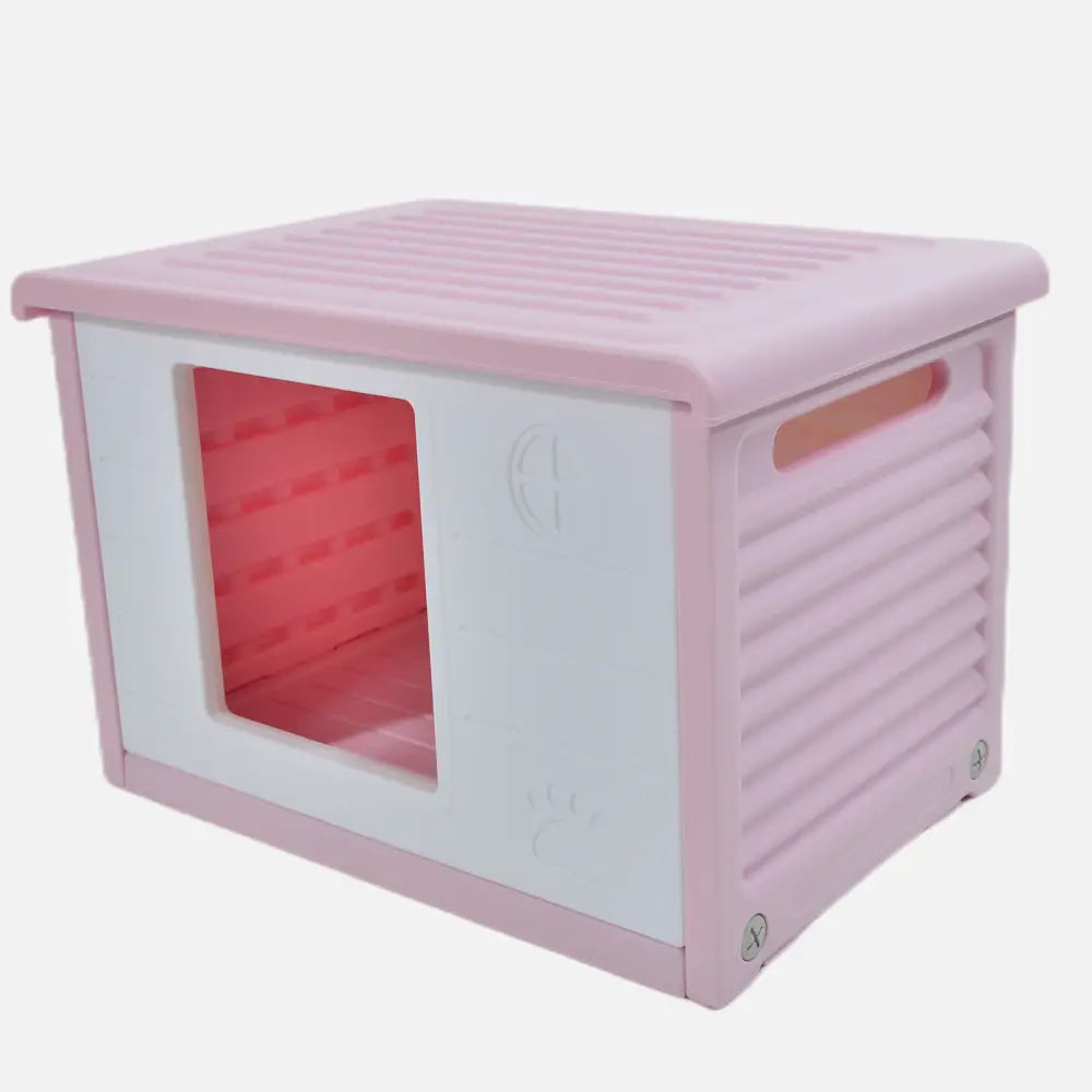 YES4PETS Small Plastic Pet Dog Puppy Cat House Kennel Pink - Pet Care > Dog Supplies > Dog Playpens & Gates