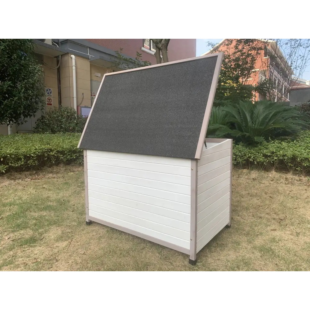YES4PETS XL Timber Pet Dog Kennel House Puppy Wooden Timber Cabin With Stripe White - Pet Care > Dog Supplies > Dog