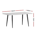 1.5M Artiss Dining Table Marble Effect - Furniture > Dining > Dining Tables