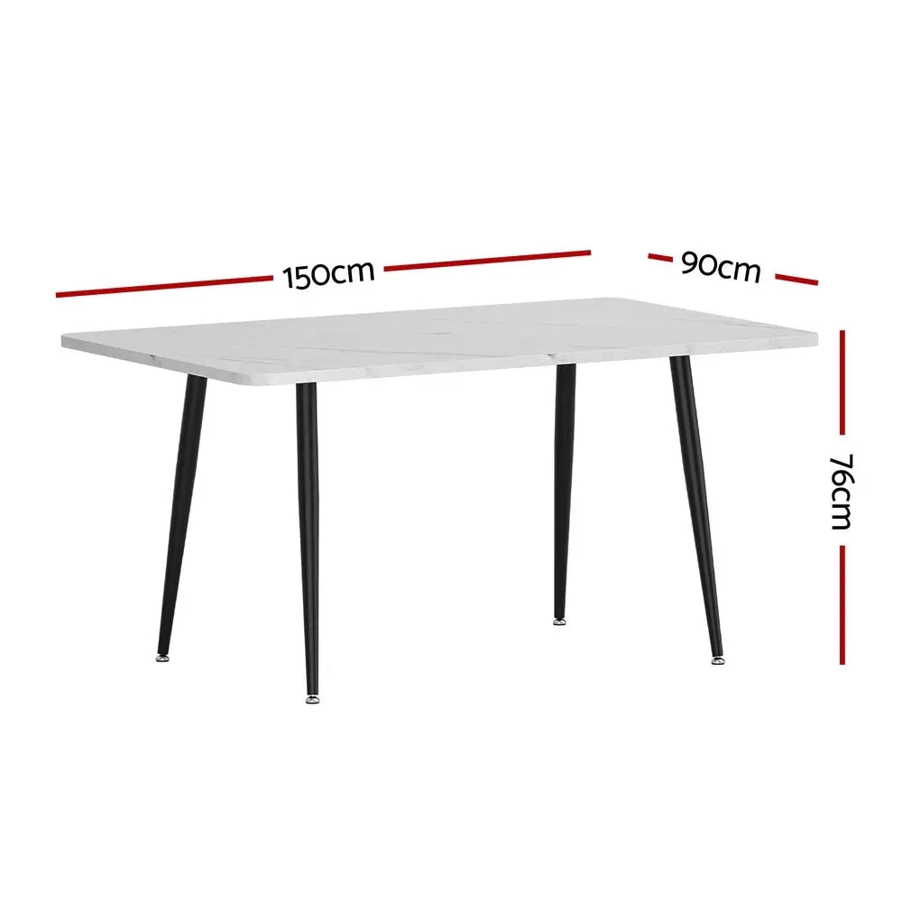 1.5M Artiss Dining Table Marble Effect - Furniture > Dining > Dining Tables