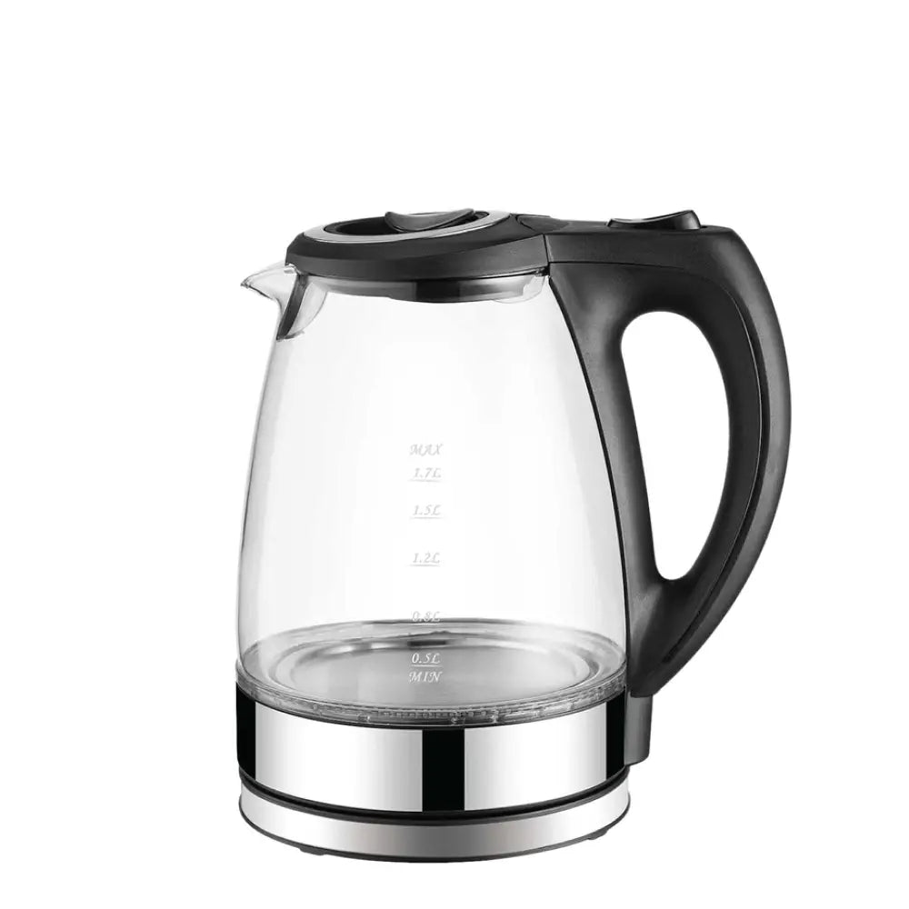 1.7L Electric Glass Kettle LED Blue Light 360 Automatic Cordless Water Boiling Jug - Appliances > Kitchen Appliances