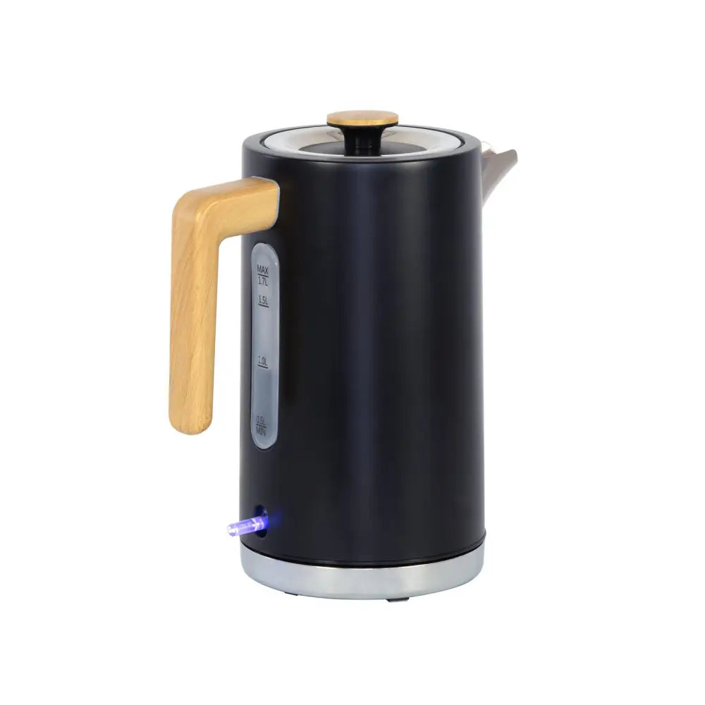 1.7L Kitchen Kettle in Black w/ Wood Accents - Appliances > Kitchen Appliances