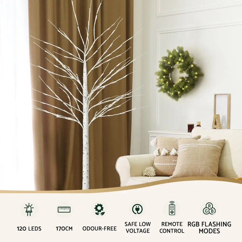 1.7M Christmas Tree 120 RGB LED Lights Jingle Jollys - Occasions > Christmas > Christmas Trees
