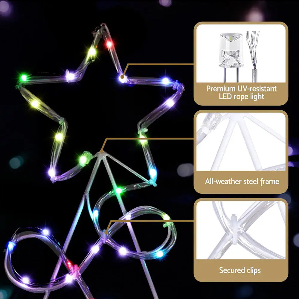 1.7M Christmas Tree 230 LED RGB Motif Lights Jingle Jollys - Occasions > Christmas > Christmas Trees
