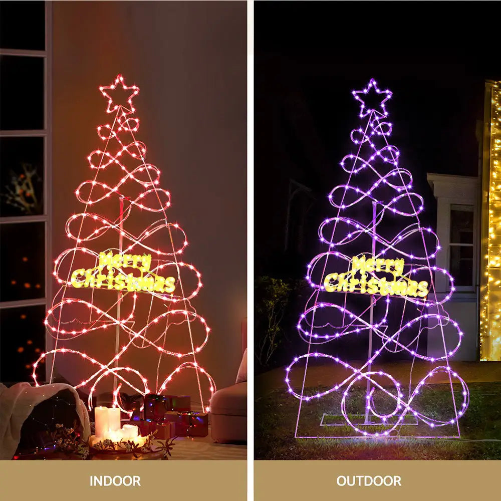 1.7M Christmas Tree 230 LED RGB Motif Lights Jingle Jollys - Occasions > Christmas > Christmas Trees