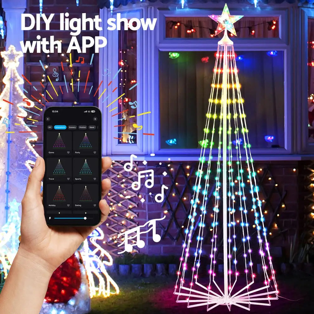1.8M Christmas Tree 265 LED RGB Fairy Lights Jingle Jollys - Occasions > Christmas > Christmas Trees