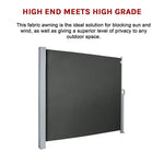 1.8X3M Retractable Side Awning Shade - Home & Garden > Shading