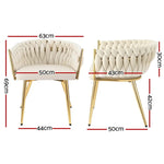 1 Artiss Dining Chair Velvet Armchair Beige - Furniture > Dining > Kitchen & Dining Chairs