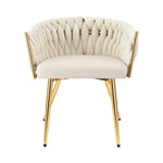 1 Artiss Dining Chair Velvet Armchair Beige - Furniture > Dining > Kitchen & Dining Chairs