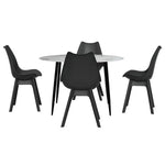 1 Artiss Dining Table and 4 Chairs Set Marble Black - Furniture > Dining > Dining Set