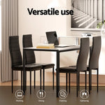 1 Artiss Dining Table and 4 Chairs Set Marble Effect - Furniture > Dining > Dining Set