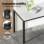 1 Artiss Dining Table and 4 Chairs Set Marble Effect - Furniture > Dining > Dining Set